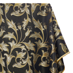 Extra Wide Bloom Upholstery Jacquard Fabric SV570995 1 Black / Gold 1