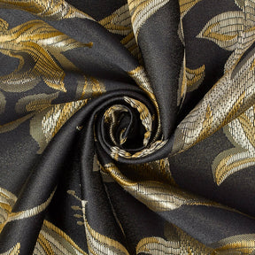 Extra Wide Bloom Upholstery Jacquard Fabric SV570995 1 Black / Gold 2