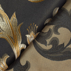 Extra Wide Bloom Upholstery Jacquard Fabric SV570995 1 Black / Gold 4