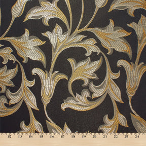Extra Wide Bloom Upholstery Jacquard Fabric SV570995 1 Black / Gold 5