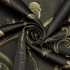 Extra Wide Vine Upholstery Jacquard Fabric SV570996 1 Black / Gold 2