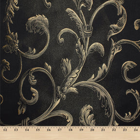 Extra Wide Vine Upholstery Jacquard Fabric SV570996 1 Black / Gold 5