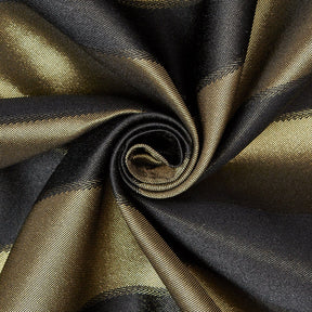 Extra Wide Striped Upholstery Jacquard Fabric SV570997 Black / Gold A2