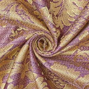 Extra Wide Floral Damask Upholstery Jacquard Fabric SV570998 1 Lilac / Gold 2