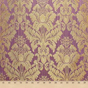 Extra Wide Floral Damask Upholstery Jacquard Fabric SV570998 1 Lilac / Gold 5
