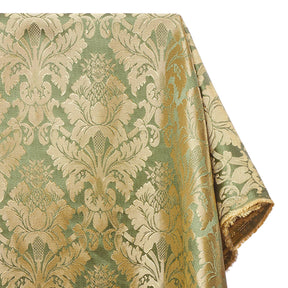 Extra Wide Floral Damask Upholstery Jacquard Fabric SV571005 Sage Green / Gold 1