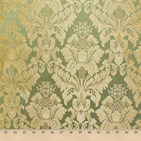 Extra Wide Floral Damask Upholstery Jacquard Fabric SV571005 Sage Green / Gold 4