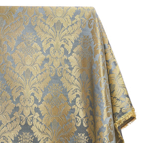 Extra Wide Floral Damask Upholstery Jacquard Fabric SV570990 1 Baby Blue / Gold 1