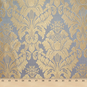 Extra Wide Floral Damask Upholstery Jacquard Fabric SV570990 1 Baby Blue / Gold 5