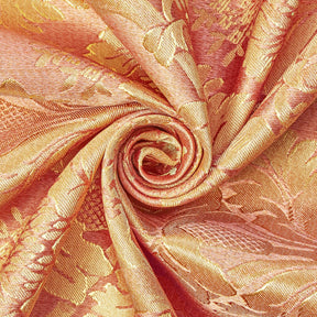Extra Wide Floral Damask Upholstery Jacquard Fabric SV571015 1 Pink / Gold 2