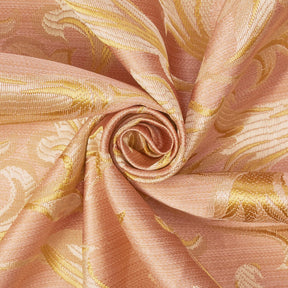 Extra Wide Bloom Upholstery Jacquard Fabric SV571016 1 Pink / Gold 2