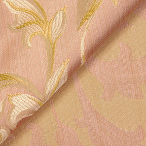 Extra Wide Bloom Upholstery Jacquard Fabric SV571016 1 Pink / Gold 4