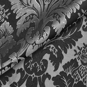 Extra Wide Floral Damask Upholstery Jacquard Fabric SV571020 1 Black / Silver 4