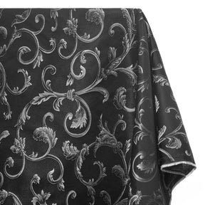 Extra Wide Vine Upholstery Jacquard Fabric SV571022 1 Black / Silver 1