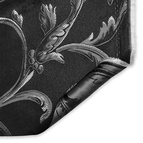 Extra Wide Vine Upholstery Jacquard Fabric SV571022 1 Black / Silver 3