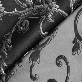 Extra Wide Vine Upholstery Jacquard Fabric SV571022 1 Black / Silver 4
