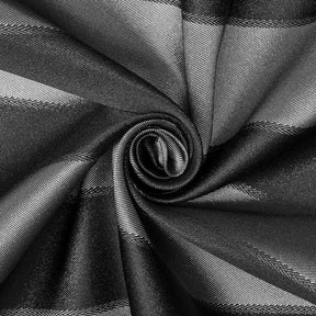 Extra Wide Striped Upholstery Jacquard Fabric SV571023 Black / Silver A2