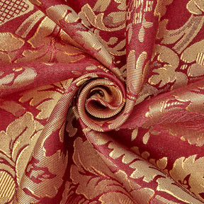 Extra Wide Floral Damask Upholstery Jacquard Fabric SV571024 1 Burgundy / Gold 2