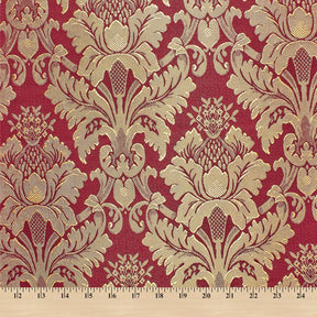 Extra Wide Floral Damask Upholstery Jacquard Fabric SV571024 1 Burgundy / Gold 5