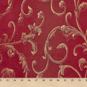 Extra Wide Vine Upholstery Jacquard Fabric SV571026 1 Burgundy / Gold 5