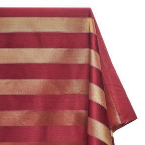 Extra Wide Striped Upholstery Jacquard Fabric SV571027 Burgundy / Gold A1