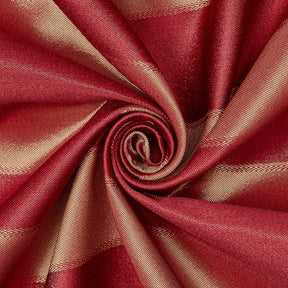 Extra Wide Striped Upholstery Jacquard Fabric SV571027 Burgundy / Gold A2