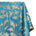 Extra Wide Bloom Upholstery Jacquard Fabric SV571036 1 Turquoise / Gold 1