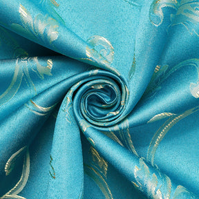 Extra Wide Vine Upholstery Jacquard Fabric SV571037 Turquoise / Gold 2