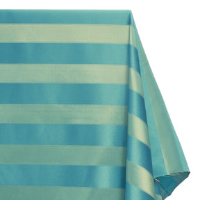 Extra Wide Striped Upholstery Jacquard Fabric SV571038 Turquoise / Gold A1