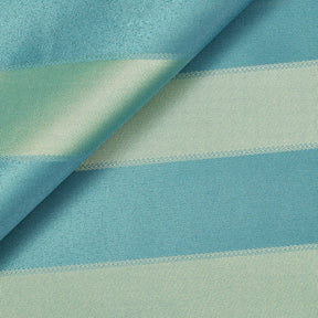 Extra Wide Striped Upholstery Jacquard Fabric SV571038 Turquoise / Gold A3