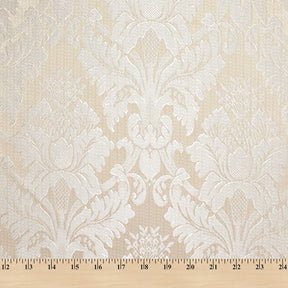 Extra Wide Floral Damask Upholstery Jacquard Fabric SV571046 1 White / Beige 5