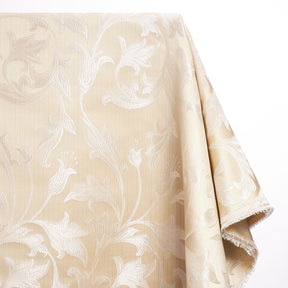 Extra Wide Bloom Upholstery Jacquard Fabric SV571047 1 White / Beige 1