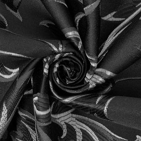 Extra Wide Bloom Upholstery Jacquard Fabric SV571021 1 Black / Silver 2