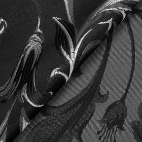 Extra Wide Bloom Upholstery Jacquard Fabric SV571021 1 Black / Silver 4