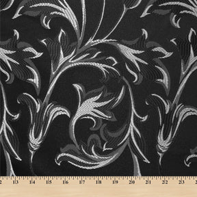 Extra Wide Bloom Upholstery Jacquard Fabric SV571021 1 Black / Silver 5