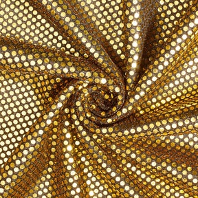 American Trans Knit Confetti Dot Sequins Fabric SV571592 Gold / Black 1