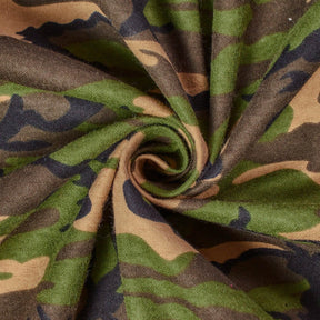 Camouflage Printed Cotton Flannel Fabric SV573554 Green A2