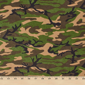Camouflage Printed Cotton Flannel Fabric SV573554 Green A9