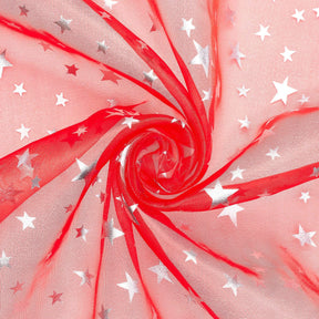 Crystal Organza Printed Fabric SV573713 Red 2