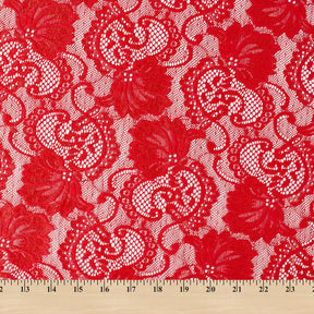 Victoria Stretch Lace Fabric SV573873 Red A9