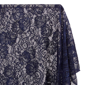 Victoria Stretch Lace Fabric SV573875 Navy Blue A1
