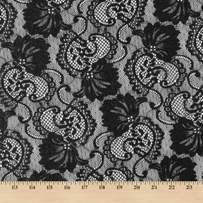 Victoria Stretch Lace Fabric SV573876 Black A9