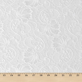 Victoria Stretch Lace Fabric SV573877 White A9