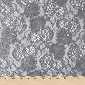 Victoria Stretch Lace Fabric SV573885 Grey A9