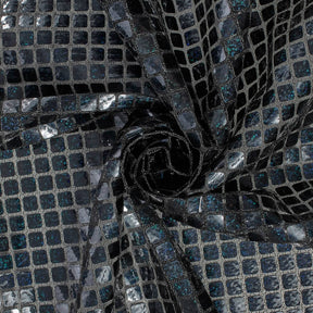 Hologram Square Sequins Fabric SV573890 Black 1