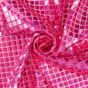 Hologram Square Sequins Fabric SV573892 Fuchsia 1