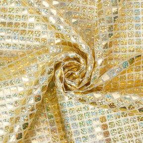 Hologram Square Sequins Fabric SV573895 Light Gold 1