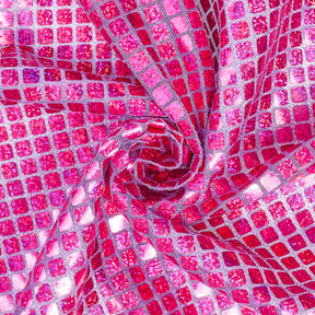 Hologram Square Sequins Fabric SV573900 Purple 1