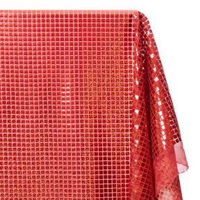 Hologram Square Sequins Fabric SV573901 Red 2