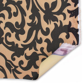 Ottertex Waterproof Canvas Scroll Print Fabric SV574756 Beige / Black Image A5
